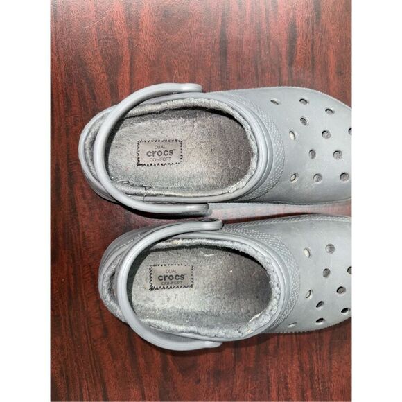 Crocs Grey Classic Lined Womens Size 7— Mens Size 5 - Picture 3 of 5